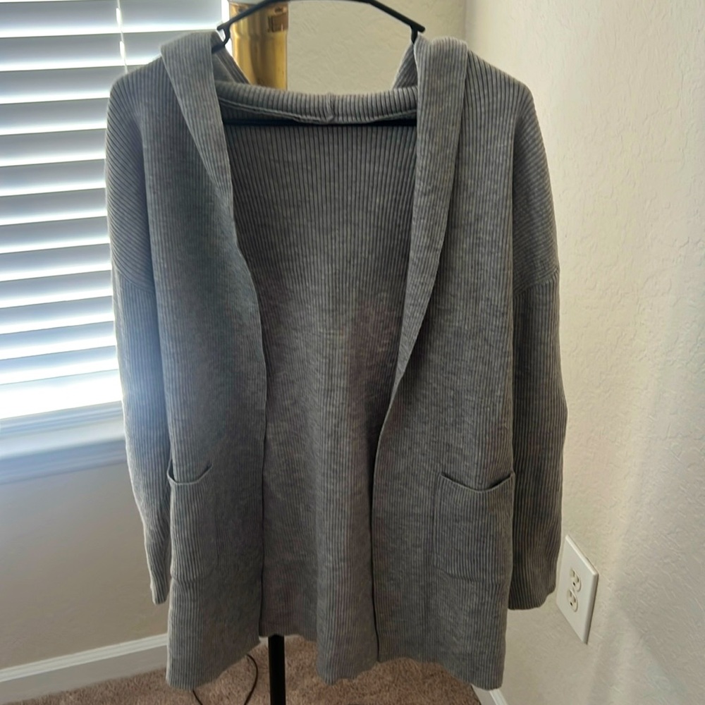 Womens small oversized hooded cardigan worn once grey